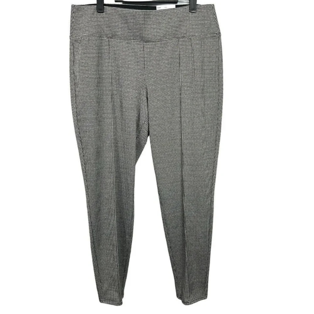 NINE WEST Women's Mid Rise Stretch Knit Legging Houndstooth Size XL NWT